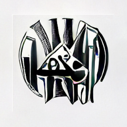 Black and white circular logo featuring geometric angular shapes and letters "JHS" in bold, modernist design with sharp contrasts and Art Deco styling.